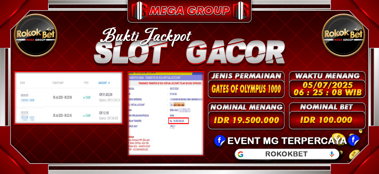 Bukti JP situs Rokokbet hari Sabtu, 05 Juli 2025