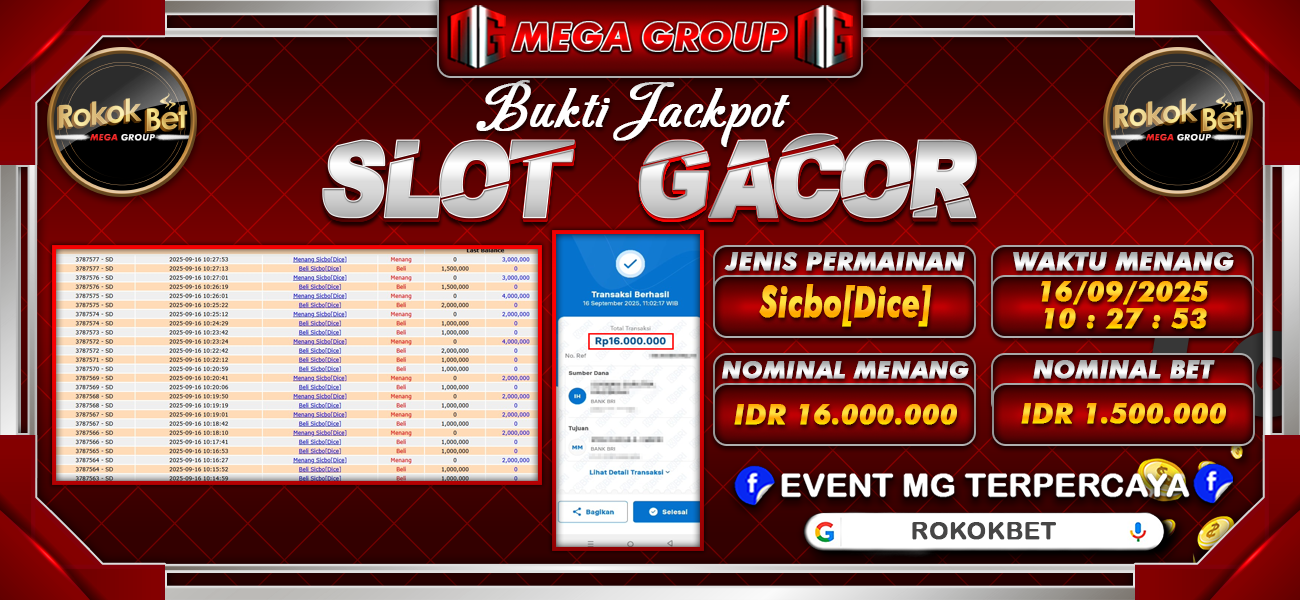 Bukti JP situs Rokokbet hari Rabu, 17 September 2025