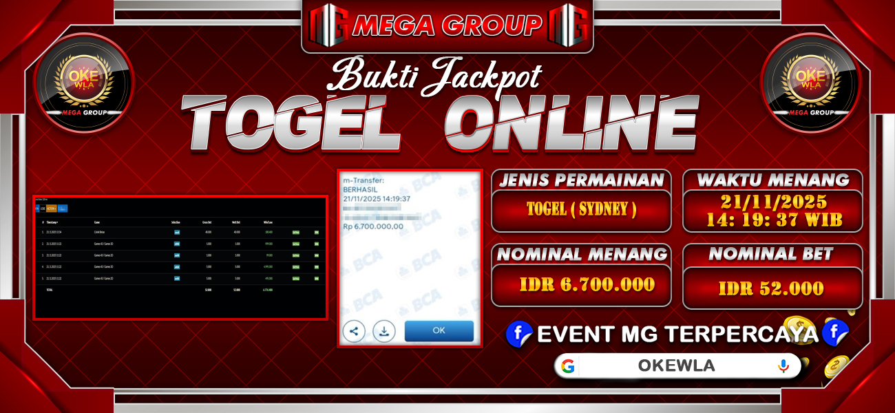 Bukti JP situs Okewla hari Jumat, 21 November 2025