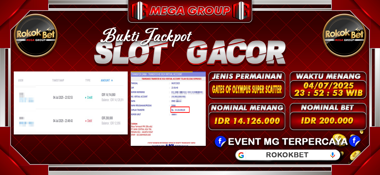 Bukti JP situs Rokokbet hari Sabtu, 05 Juli 2025