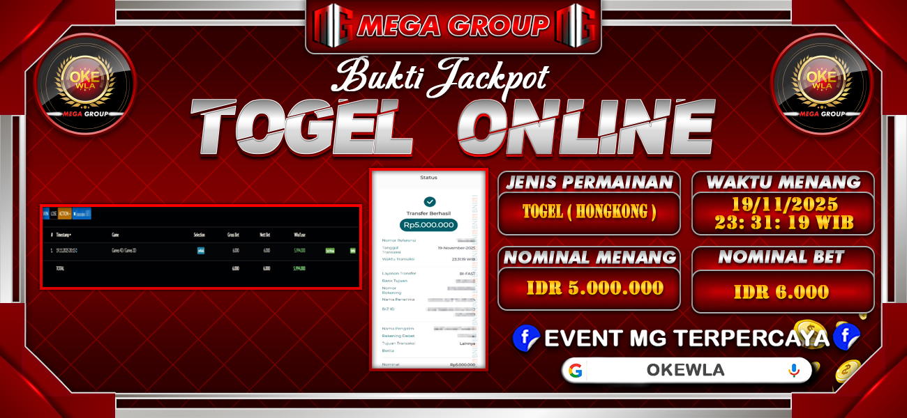 Bukti JP situs Okewla hari Rabu, 19 November 2025