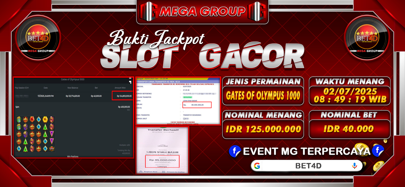 Bukti JP situs Bet4D hari Rabu, 02 Juli 2025