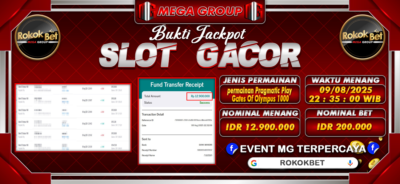 Bukti JP situs Rokokbet hari Sabtu, 09 Agustus 2025