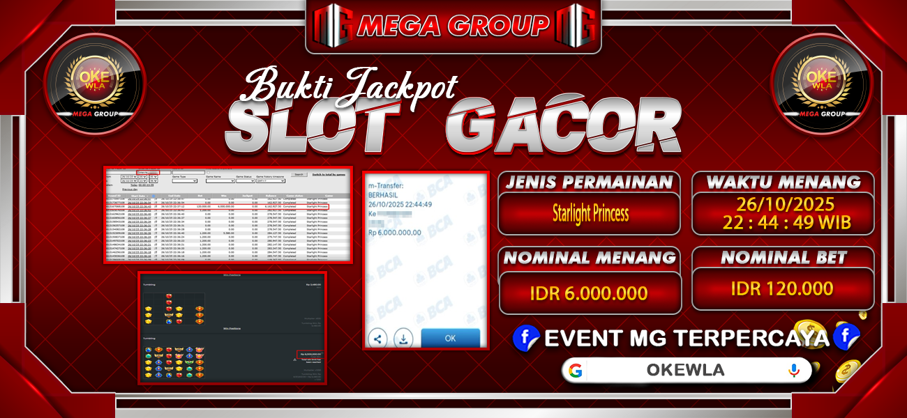 Bukti JP situs Okewla hari Minggu, 26 Oktober 2025