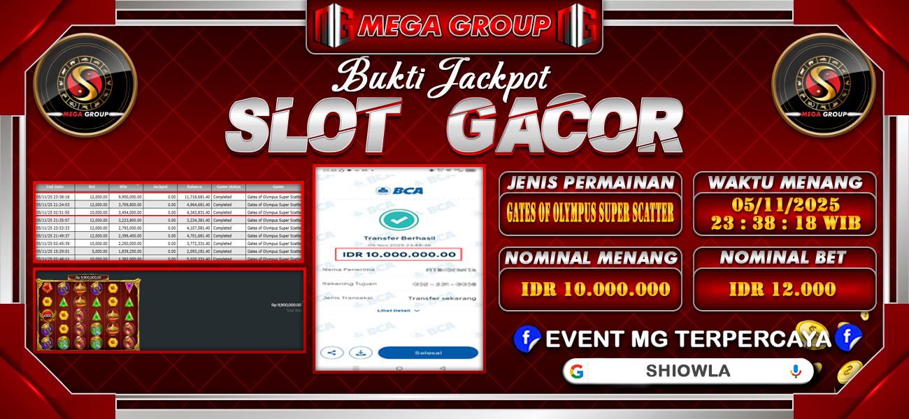 Bukti JP situs Shiowla hari Kamis, 06 November 2025