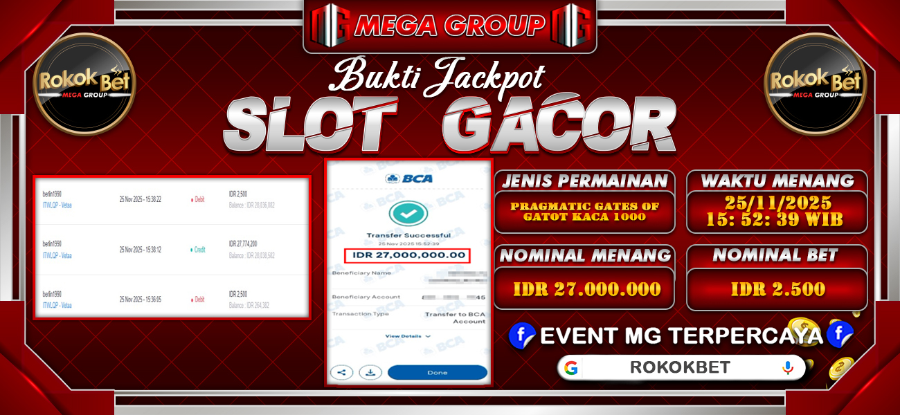 Bukti JP situs Rokokbet hari Selasa, 25 November 2025