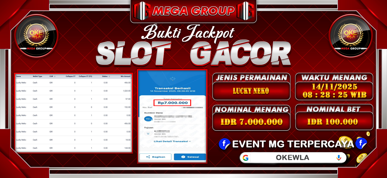 Bukti JP situs Okewla hari Minggu, 16 November 2025