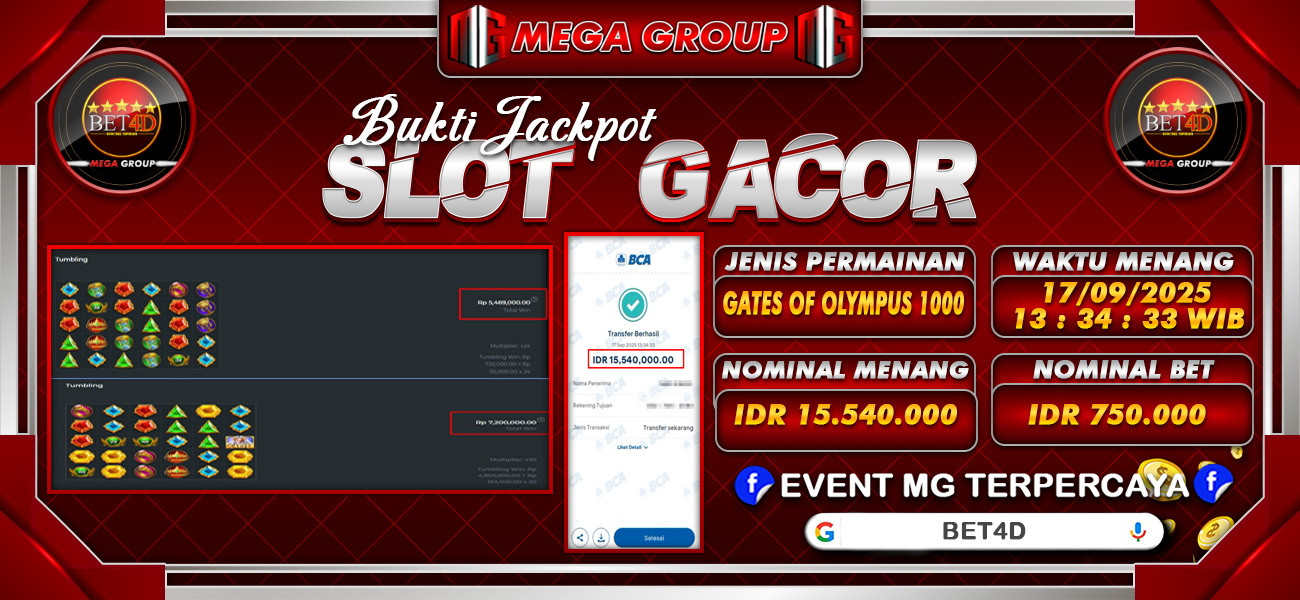 Bukti JP situs Bet4D hari Rabu, 17 September 2025